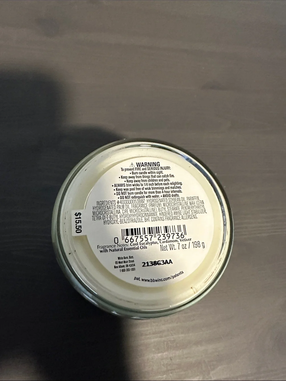 🏔️ White Barn Glacier Lagoon Single Wick Candle - Picture 2 of 2